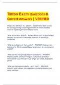 Tattoo Exam Questions &  Correct Answers | VERIFIED