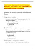 Test Bank – Community Health Nursing  Canadian Perspective | 5TH EDITON Actual  Exam Questions With Answers