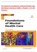 Test Bank for Foundations of Mental Health Care, 6th Edition (Morrison-Valfre, ) 