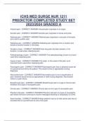 ICHS MED SURGE NUR 1211  PREDICTOR COMPLETED STUDY SET  2023/2024 GRADED A