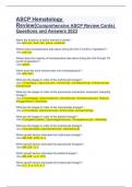 ASCP Hematology Review(Comprehensive ASCP Review Cards) Questions and Answers 2023