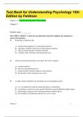 Test bank for understanding psychology 15th edition by robert feldman&sol; Complete 