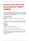 Womens health N582 EXAM  QUESTIONS WITH CORRECT  ANSWERS