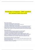  Introduction to Analytics - D491 questions and answers latest top score.