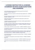 LICENSE INSTRUCTOR & LICSENSE  EXAMINER RETAKE EXAM QUESTIONS  AND ANSWERS
