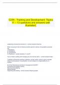  C235 - Training and Development: Topics 11 – 13 questions and answers well illustrated.