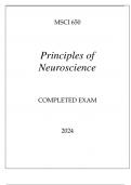 MSCI 650 PRINCIPLES OF NEUROSCIENCE COMPLETED EXAM 2024