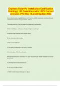 Enphase Solar PV Installation Certification Training &vert; 150 Questions with 100&percnt; Correct Answers &vert; Verified &vert; Latest Update 2024