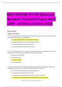 BEST REVIEW ATI PN Maternal Newborn Proctored Exam-with 100% verified solutions-2024