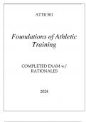 ATTR 501 FOUNDATIONS OF ATHLETIC TRAINING COMPLETED EXAM WITH RATIONALES 2024