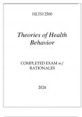 HLTH 2500 THEORIES OF HEALTH BEHAVIOR COMPLETED EXAM WITH RATIONALES 2024&period;