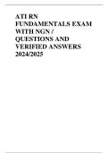 ATI RN FUNDAMENTALS EXAM WITH NGN / QUESTIONS AND VERIFIED ANSWERS 2024/2025