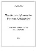 CMIS 4303 HEALTHCARE INFORMATION SYSTEMS APPLICATION COMPLETED EXAM 