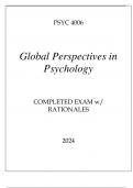 PSYC 4006 GLOBAL PERSPECTIVEPSYC 4006 GLOBAL PERSPECTIVES IN PSYCHOLOGY COMPLETED EXAMS IN PSYCHOLOGY COMPLETED EXAM