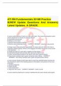 ATI RN Fundamentals 2019B Practice B(NEW Update Questions And Answers) Latest Updates. A GRADE