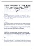 CERT&lowbar;MASTER 1101 - WGU &lpar;D316&rpar;  Final Practice Assessment &lpar;RIGHT  ANSWERS ONLY&rpar; 2024 Latest  Update