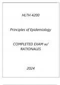 HLTH 4200 PRINCIPLES OF EPIDEMIOLOGY COMPLETED EXAM WITH RATIONALES 2024&period;