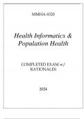 MMHA 6520 HEALTH INFORMATICS & POPULATION HEALTH COMPLETED EXAM MMHA 6520 HEALTH INFORMATICS & POPULATION HEALTH COMPLETED EXAM 