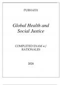 PUBH 6331 GLOBAL HEALTH & SOCIAL JUSTICE COMPLETED EXAM WITH RATIONALES 2024&period;
