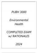 PUBH 3000 ENVIRONMENTAL HEALTH COMPLETED EXAM WITH RATIONALES 2024.