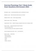 Exercise Physiology Test 1 Study Guide Exam Questions And Answers 2024&period;