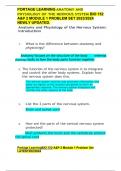 PORTAGE LEARNING ANATOMY AND PHYSIOLOGY OF THE NERVOUS SYSTEM BIO 152 A&P 2 MODULE 1 PROBLEM SET 2023&sol;2024 NEWLY UPDATED&period;