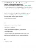 WGU D027 Patho Pharm Exam Questions and Answers &lpar;Verified Answers&rpar; Latest Update 2023