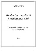 MMHA 6520 HEALTH INFORMATICS & POPULATION HEALTH COMPLETED EXAM 