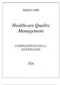 MMHA 6900 HEALTHCARE QUALITY MANAGEMENT COMPLETED EXAM