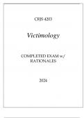 CRJS 4203 VICTIMOLOGY COMPLETED EXAM WITH RATIONALES 2024