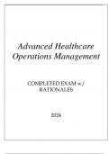 ADVANCED HEALTHCARE OPERATIONS MANAGEMENT COMPLETED EXAM