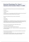 Exercise Physiology Pro  Exam 1  Questions And Answers Rated  A&plus; 2024&period;