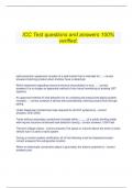  ICC Test questions and answers 100% verified.