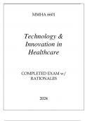 MMHA 6601 TECHNOLOGY & INNOVATION IN HEALTHCARE COMPLETED EXAM