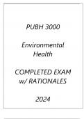 PUBH 3000 ENVIRONMENTAL HEALTH COMPLETED EXAM WITH RATIONALES 2024