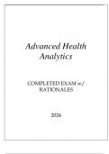 ADVANCED HEALTH ANALYTICS COMPLETED EXAM WITH RATIONALES 2024