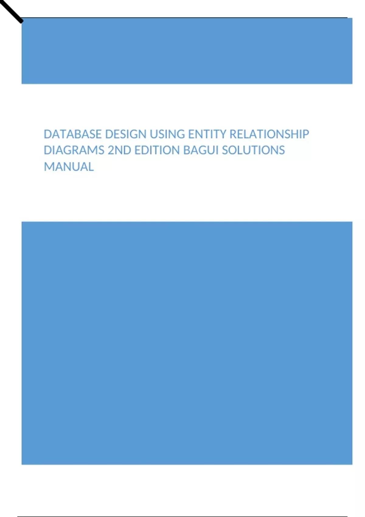 Database Design Using Entity Relationship Diagrams 2nd Edition Bagui