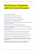 BA105 Exam Questions with All Correct Answers 