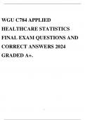 WGU C784 APPLIED HEALTHCARE STATISTICS FINAL EXAM QUESTIONS AND CORRECT ANSWERS 2024 GRADED A+.
