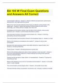BA 105 W Final Exam Questions and Answers All Correct 