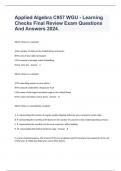 Applied Algebra C957 WGU - Learning Checks Final Review Exam Questions And Answers 2024.