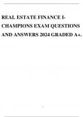REAL ESTATE FINANCE ICHAMPIONS EXAM QUESTIONS AND ANSWERS 2024 GRADED A&plus;&period;