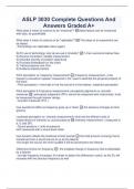 ASLP 3030 Complete Questions And Answers Graded A&plus;