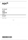 AQA A Level LAW Paper 2 Mark scheme June 2023-7162/2s