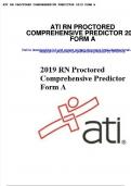 ATI RN PROCTORED COMPREHENSIVE PREDICTOR 2019 FORM  A TEST BANK   - (2023/2024)