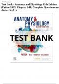Test Bank For Anatomy and Physiology 11th Edition Patton ( ) | 9780323775717 | Chapter 1-48 | Complete Questions and Answers A+