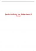Humber Admissions Test 182 Questions and Answers
