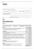 AQA AS MATHEMATICS Paper 1 JUNE 2023 QUESTION PAPER