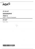 AQA A Level GEOGRAPHY Paper 1 Mark scheme June 2023-7037/1