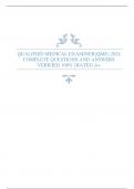 QUALIFIED MEDICAL EXAMINER&lpar;QME&rpar; 2024 COMPLETE QUESTIONS AND ANSWERS VERIFIED 100&percnt; &vert; RATED A&plus;